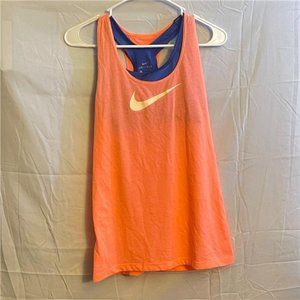 Nike Dri-Fit Girls Pink Blue Size XL 2-in-1 Training Tank 830544-827 Gym Running